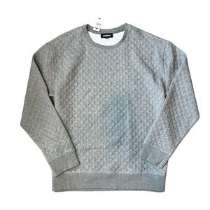 Express Grey Quilted Women’s New With Tags Crewneck Pull Over Sweater Size Large
